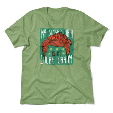 My Ginger Hair Is My Lucky Charm Men/Unisex T-Shirt in Heather Green color